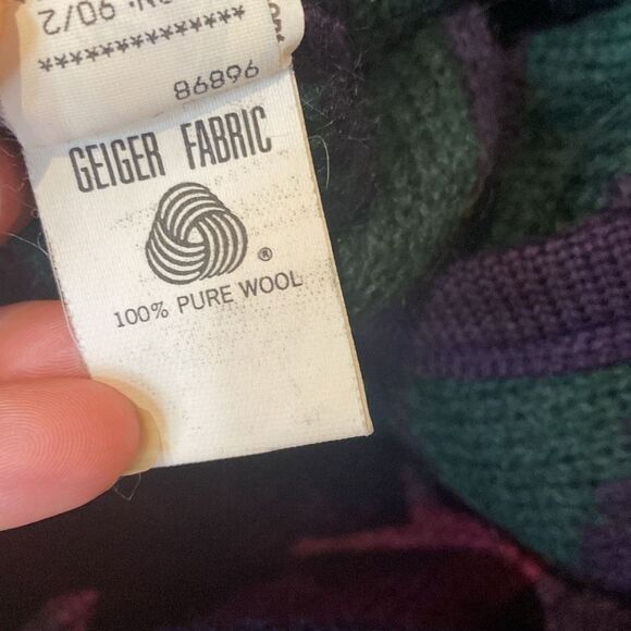 Geiger Wool Sweater Made in Austria Colorful Cardigan 38 or M - Picture 8 of 12